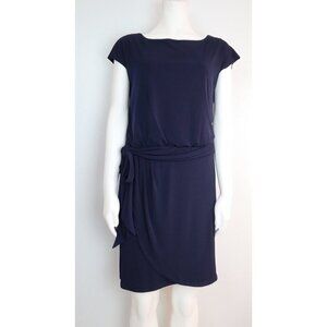 SAINT TROPEZ WEST - WOMEN'S NAVY BLUE STRETCH KNIT DRESS - SIZE 6